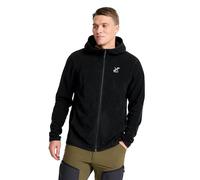 RevolutionRace Hiker Fleece Hoodie para Hombre, Sudadera con capucha de forro polar ligera y elástica, Black, M
