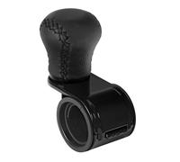 Revolve, pomo de volante de cuero con costuras negras, soporte negro