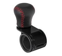Revolve, pomo de volante de cuero con costuras rojas, soporte negro