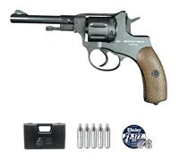 Revólver Borner NGT Black balines (4,5mm) | Pack Pistola de balines (Caja de balines + maletín + 5 Cargas). Arma de Aire comprimido Calibre 4,5mm