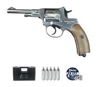 Revólver Borner NGT Silver balines (4,5mm) | Pack Pistola de balines (Caja de balines + maletín + 5 Cargas). Arma de Aire comprimido Calibre 4,5mm