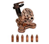 Revolver Dice DND - Juego de dados de bala con bomba atómica, contenedor giratorio giratorio con metal poliédrico, juego de dados DND para juegos de mesa temáticos de crímenes de guerra de ciencia