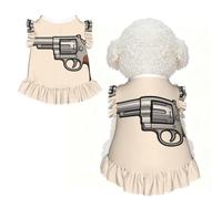 Revolver Gun Outline M - Ropa para mascotas para perros pequeños, bonito traje de verano para cachorros, ropa suave y transpirable para mascotas para gatos