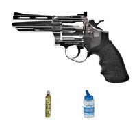 Revólver HFC 132S 4" | Pack Pistola de Airsoft (balines de PVC). Arma de Aire comprimido Green Gas Calibre 6mm