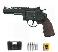 Revólver WG 701 4" Negro | Pack Pistola de Airsoft (balides de PVC). Arma de Aire comprimido CO2 Calibre 6mm