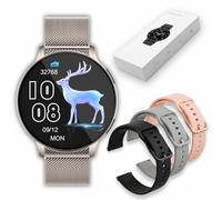 Revono - Reloj inteligente para mujer S53 plata, pantalla de 1,39 pulgadas, resolución de panel de 360 x 360, reloj inteligente Android a partir de 5.0 e iOS a partir de 10.0, compatible con iOS a