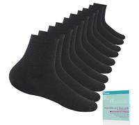 Revosoxs Calcetines diabéticos para mujeres y hombres, 5 pares de calcetines tobilleros para diabéticos, calcetines anchos sin costuras 6-9 9-12 (negro, mediano)