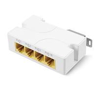 Revotech Extensor PoE Gigabit de 3 Puertos, repetidor PoE+ de 100 Metros (328 pies) Extensor Cumple con IEEE802.3af/at, RJ45 de 1000 Mbps, Adaptador PoE de 1 en 3 Salidas para cámara PoE/Dispositivo