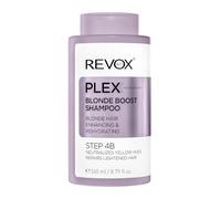 REVOX B77 - Plex Blonde Boost Shampoo Paso 4B, 260 ml, Champú Violeta Matizador Rubio, Neutraliza Tonos Amarillos, Limpieza Suave, Fortalece e Hidrata Pelo Teñido y Seco, Melena Brillante y Manejable