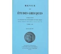 Revue des études grecques: Janvier-Juin 2017, 130-1