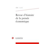 Revue d'histoire de la pensée économique 2026 - 1, n 21 - varia