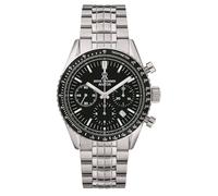 Revue Thommen Reloj de pulsera automático Aviator de 42 mm, cronógrafo, taquímetro, correa de acero inoxidable 17000.6137, Pulsera