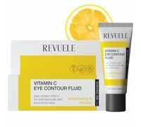 REVUELE Crema para contorno de ojos con vitamina C, 25 ml, aclarador | Fluido iluminador de ojos, ojeras e hinchazón, reafirmante, vitamina C, cafeína, cuidado de ojos antienvejecimiento