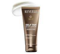 REVUELE Loción corporal autobronceadora medio a oscuro - bronceado intensivo acumulable sin sol, loción para una tez uniforme y natural, 200 ml