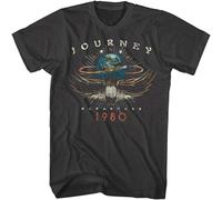 REW Journey Mens Music T Shirt Departure 1980 Tour 100% Smoke Cotton Black L