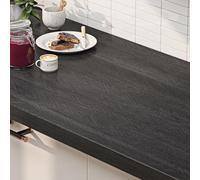 ReWallpaper 60CMx5M Papel Pintado Autoadhesivo Negro Madera Rollo Vinilo Adhesivo Muebles Encimera Madera Impermeable Vinilos Decorativos para Puertas Papel Tapiz Paredes Negro Habitacion Salon