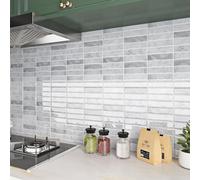 ReWallpaper Azulejo Autoadhesivo 3d Efecto Marmol Vinilo Pared Cocina Gris Blanco Baldosas Adhesivas Pared Baño Lavadero Impermeable 3 Piezas 30.5x30.5CM Pegatinas para Azulejos Rectangulares