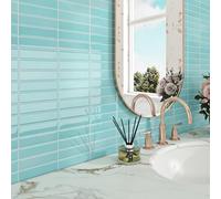 ReWallpaper Azulejos Autoadhesivos Pared Azul 3d Baldosas Adhesivas Pared Cocina Impermeable Losetas Adhesivas Baño Vinilos Pegatinas Azulejos Ceramica Rectangulares 3 Piezas 30.5x30.5CM