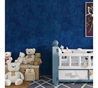 ReWallpaper Papel Pared Terciopelo Tela Azul 44.5cm×7m Papel Adhesivo Muebles Vintage Azul Marino Grueso Papel Pintado Pared Dormitorio Bebe Salon Comedor Rollo Papel Autoadhesivo Flocado