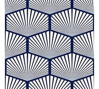 ReWallpaper Papel Pintado Pared Azul Turquesa y Dorado Claro Papel Vinilo Adhesivo Muebles Geometrico 44.5CM×3M Vinilico Papel Adhesivo Pared Dormitorio Moderno Papel Pintado Autoadhesivo Para Baño