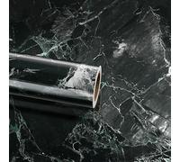 ReWallpaper Vinilo Adhesivo Muebles Mármol Negro Brillante Revestimiento Encimera Cocina Lavable para Armarios 40CMx3M Grueso Negro Papel De Pared Autoadhesivo Efecto Marmol Verde Esmeralda