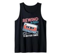 Rewind Be Kind To Better Times Casete Retro Camiseta sin Mangas