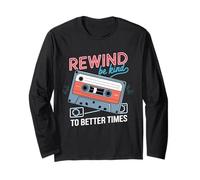 Rewind Be Kind To Better Times Casete Retro Manga Larga