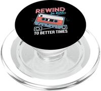 Rewind Be Kind To Better Times Casete Retro PopSockets PopGrip para MagSafe