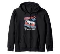 Rewind Be Kind To Better Times Casete Retro Sudadera con Capucha