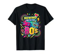 Rewind Me to The 80s Vintage Nostalgia Retro Videocasete Camiseta gráfica económica