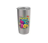 Rewind Me to the 80s Vintage Nostalgia Retro Videocasete Vaso térmico de acero inoxidable de doble pared