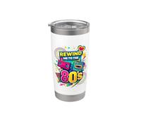 Rewind Me to the 80s Vintage Nostalgia Retro Videocasete Vaso térmico de acero inoxidable de doble pared