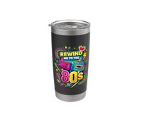 Rewind Me to the 80s Vintage Nostalgia Retro Videocasete Vaso térmico de acero inoxidable de doble pared