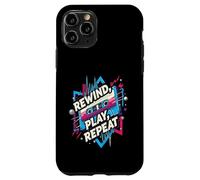 Rewind Play Repeat 80s 90s Cassette Tape Retro Music Lover Carcasa para iPhone 11 Pro