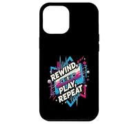 Rewind Play Repeat 80s 90s Cassette Tape Retro Music Lover Carcasa para iPhone 12 Pro MAX