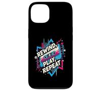 Rewind Play Repeat 80s 90s Cassette Tape Retro Music Lover Carcasa para iPhone 13