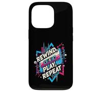 Rewind Play Repeat 80s 90s Cassette Tape Retro Music Lover Carcasa para iPhone 13 Pro