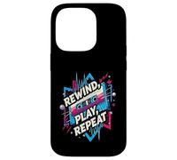Rewind Play Repeat 80s 90s Cassette Tape Retro Music Lover Carcasa para iPhone 14 Pro
