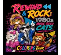 Rewind & Rock: 1980s Music Video Cats: A Nostalgic 80s Pop Culture Adult Coloring Book Featuring Fun Retro Felines