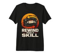 Rewind Was A Skill VHS Tape 80s 90s Retro Camiseta Premium
