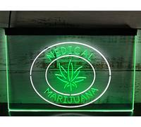 REWIS Letrero de neón LED de Hoja de cáñamo de Marihuana, Luces de neón grabadas en 3D de Doble Color USB Personalizadas, para Barra de narguile Colgante Decorativo Regulable,White Green,30x20cm
