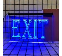 REWIS Letreros de neón LED de Salida, Luces de neón Coloridas Que fluyen con atenuación Bluetooth alimentadas por USB, para decoración Luminosa Colgante de Pared de Salida de Emergencia,60x40cm