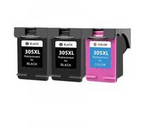 REwNXA Cartucho de tinta de repuesto compatible con impresoras 305 Deskjet 2320 2710 2720 2730 1210 1215 (2 negros, 1 color)