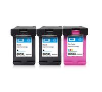 REwNXA Cartucho de tinta remanufacturado compatible con 805 805XL para Deskjet 1210 1211 1212 1213 2330 2331 2332 2333 2720 2721 2722 (BK (2 unidades) color (1 unidad)
