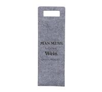 ReWu Bolsa de regalo para botella de vino, bolsa de fieltro con texto en alemán "Man muss auch mal Weinsagen können können - Geschenkverpackung Schriftzug Filz Geschenkidee Flaschentüte Weinbeutel