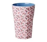 ReWu Rice - Vaso de melamina grande - A Rose is an Rose Print - Vaso infantil para camping, vajilla de melamina, irrompible, sin BPA, 400 ml