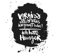 ReWu Servilletas de Papel con texto en alemán hambre, 20 unidades, color blanco y negro, para fiestas, decoración de mesa, accesorios de cocina, 33 x 33 cm