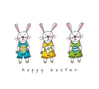 ReWu Servilletas de Pascua Happy Easter con diseño de conejos de Pascua (juego de 2/40 unidades) 33 x 33 cm