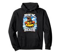 Rex En La Playa Dinosaurio con Floaties Meme Adulto Humor Juego De Palabra Sudadera con Capucha