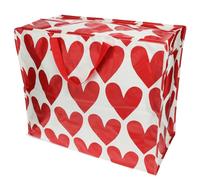 Rex London - Bolsa gigante XXL, bolsa de almacenamiento con cremallera, diseño multicolor (corazones/corazones)